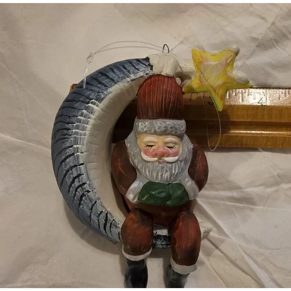 Department 56 Santa in a Moon Ornament